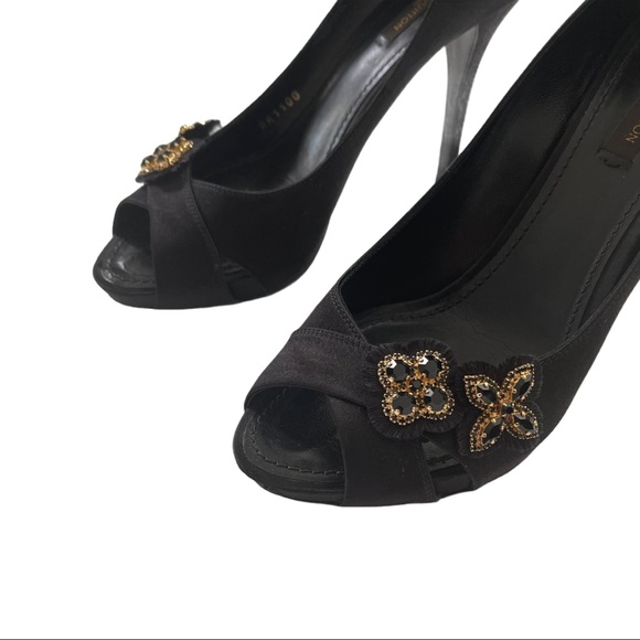 LV Louis Vuitton Peeptoe Heels - sz38.5 - Picture 4 of 9